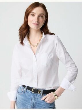 J.CREW - women’s white poplin shirt - size 12P